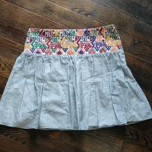 Signature Studio Embroidered Striped Skirt